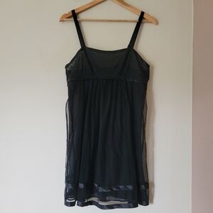 Vintage 90s Y2K  Black Chiffon Babydoll Lingerie Slip Dress Grunge Punk
